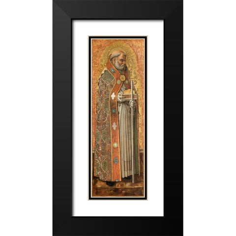Saint Nicholas of Bari Black Modern Wood Framed Art Print with Double Matting by Crivelli, Carlo