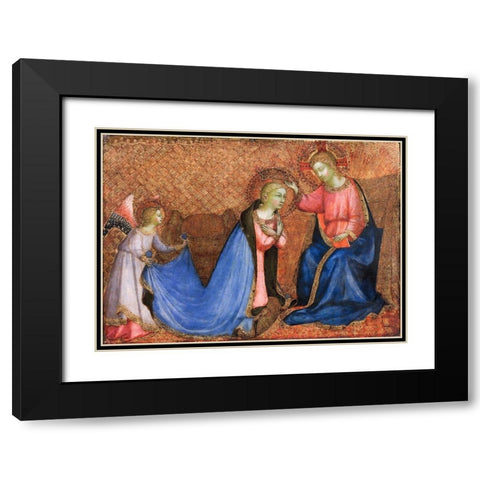 Coronation of the Virgin Black Modern Wood Framed Art Print with Double Matting by Angelico, Fra
