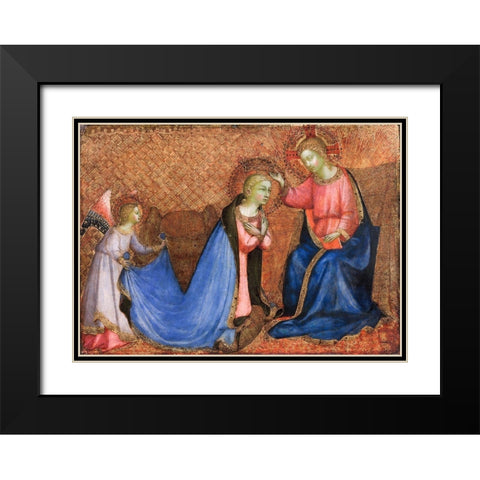 Coronation of the Virgin Black Modern Wood Framed Art Print with Double Matting by Angelico, Fra