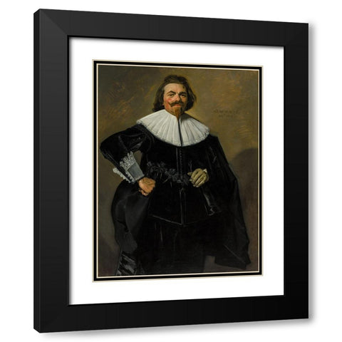 Portrait of Tieleman Roosterman Black Modern Wood Framed Art Print with Double Matting by Hals, Frans