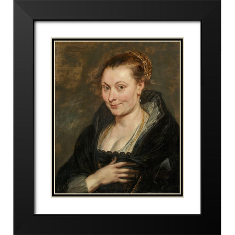 Portrait of Isabella Brant Black Modern Wood Framed Art Print with Double Matting by Rubens, Peter Paul