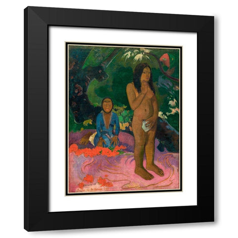 Words of the Devil Black Modern Wood Framed Art Print with Double Matting by Gauguin, Paul