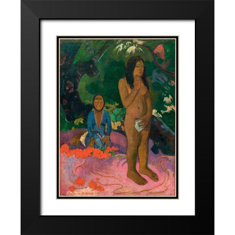 Words of the Devil Black Modern Wood Framed Art Print with Double Matting by Gauguin, Paul