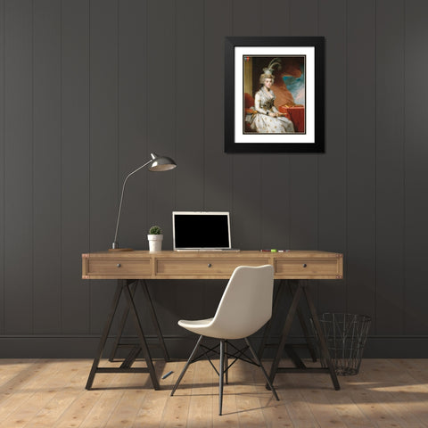 Matilda Stoughton de Jaudenes 1794 Black Modern Wood Framed Art Print with Double Matting by Stuart, Gilbert