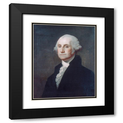 George Washington 1803 Black Modern Wood Framed Art Print with Double Matting by Stuart, Gilbert