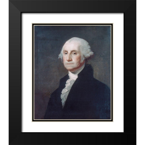 George Washington 1803 Black Modern Wood Framed Art Print with Double Matting by Stuart, Gilbert