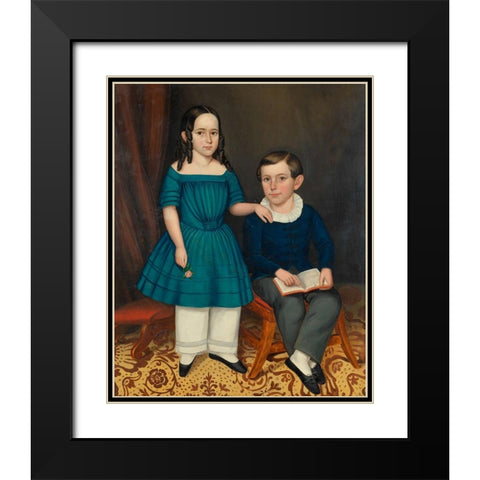John and Louisa Stock 1845 Black Modern Wood Framed Art Print with Double Matting by Joseph Whiting StockÂ