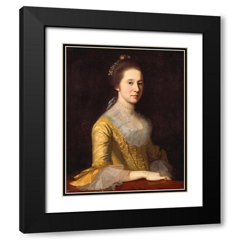 Margaret Strachan (Mrs. Thomas Harwood) Black Modern Wood Framed Art Print with Double Matting by Peale, Charles Willson