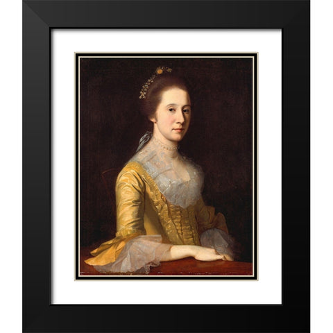 Margaret Strachan (Mrs. Thomas Harwood) Black Modern Wood Framed Art Print with Double Matting by Peale, Charles Willson