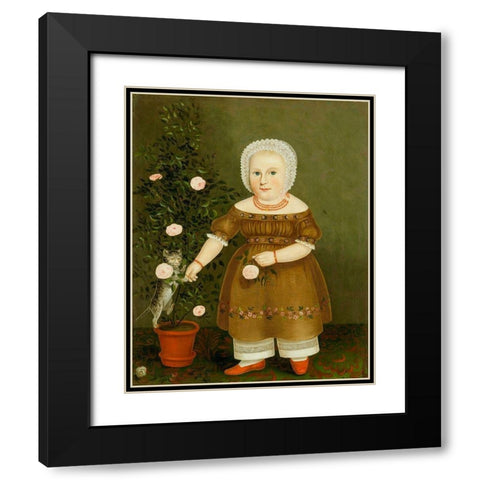 Emma Homan 1844 Black Modern Wood Framed Art Print with Double Matting by Bradley, John