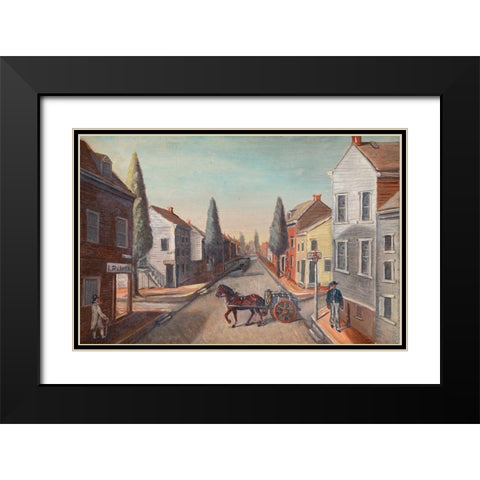 The Sewer Black Modern Wood Framed Art Print with Double Matting by Chappel, William P.