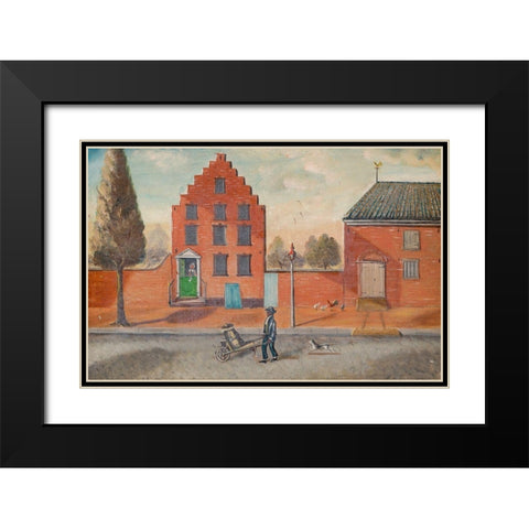 Buttermilk Pedlar Black Modern Wood Framed Art Print with Double Matting by Chappel, William P.