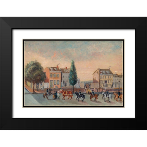 Bulls Head Tavern Black Modern Wood Framed Art Print with Double Matting by Chappel, William P.