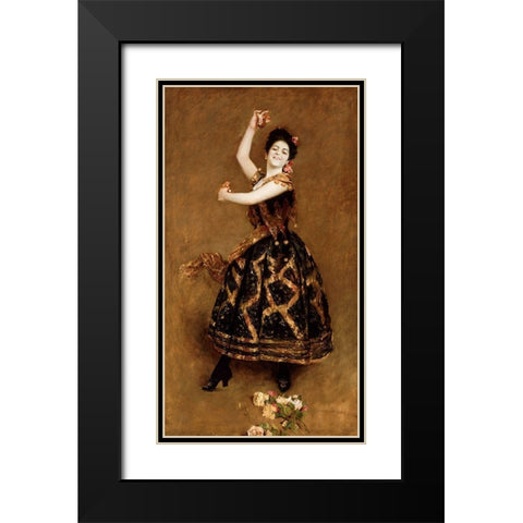 Carmencita Black Modern Wood Framed Art Print with Double Matting by Chase, William Merritt