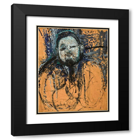 Portrait of Diego Rivera, 1916 Black Modern Wood Framed Art Print with Double Matting by Modigliani, Amedeo