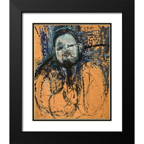 Portrait of Diego Rivera, 1916 Black Modern Wood Framed Art Print with Double Matting by Modigliani, Amedeo