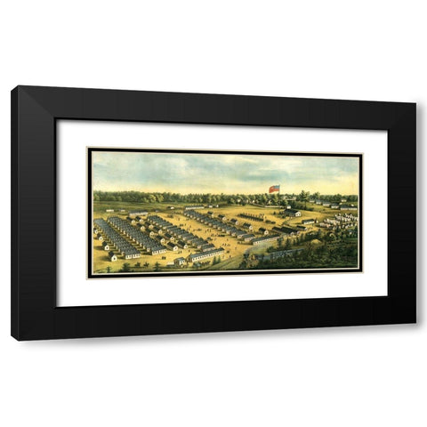 Parole Camp Annapolis-Maryland 1864 Black Modern Wood Framed Art Print with Double Matting by Vintage Maps