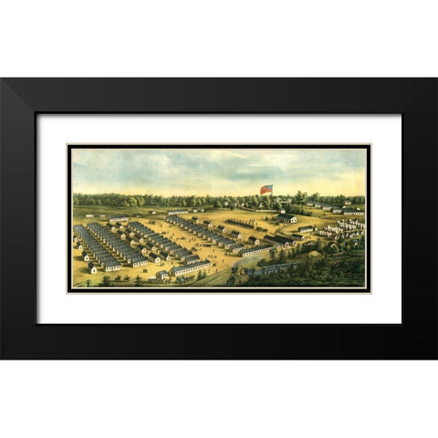 Parole Camp Annapolis-Maryland 1864 Black Modern Wood Framed Art Print with Double Matting by Vintage Maps