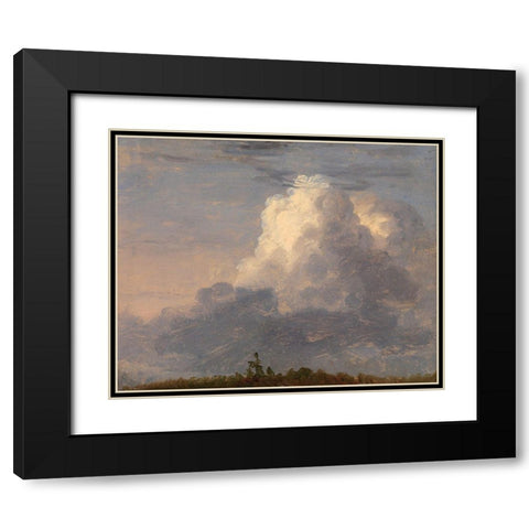 Clouds Black Modern Wood Framed Art Print with Double Matting by Cole, Thomas