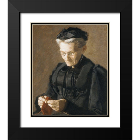Mrs. Mary Arthur Black Modern Wood Framed Art Print with Double Matting by Eakins, Thomas