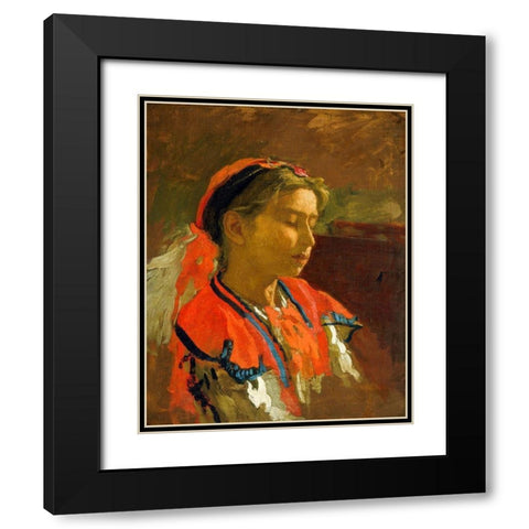 Carmelita Requena Black Modern Wood Framed Art Print with Double Matting by Eakins, Thomas
