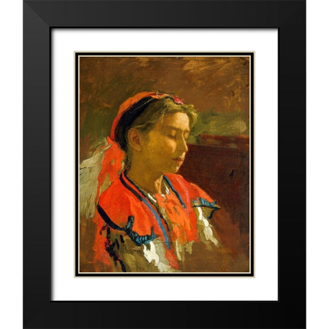 Carmelita Requena Black Modern Wood Framed Art Print with Double Matting by Eakins, Thomas
