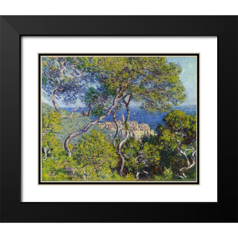Bordighera Black Modern Wood Framed Art Print with Double Matting by Monet, Claude