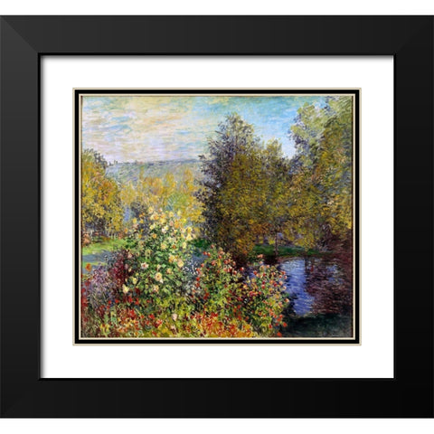 Corner of the Garden at Montgeron Black Modern Wood Framed Art Print with Double Matting by Monet, Claude