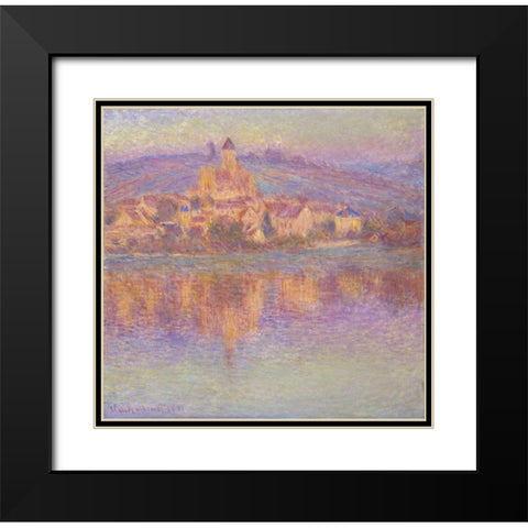 Vétheuil 1901 Black Modern Wood Framed Art Print with Double Matting by Monet, Claude