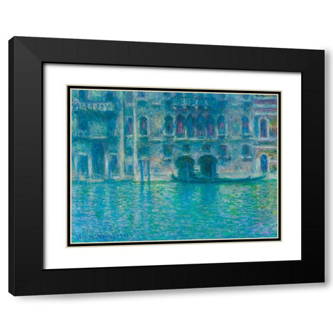 The Seine at Giverny Black Modern Wood Framed Art Print with Double Matting by Monet, Claude