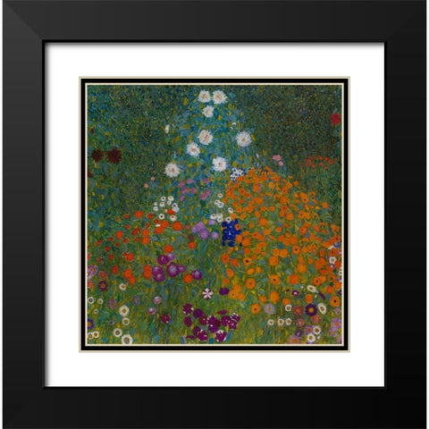 Farmers Garden Black Modern Wood Framed Art Print with Double Matting by Klimt, Gustav
