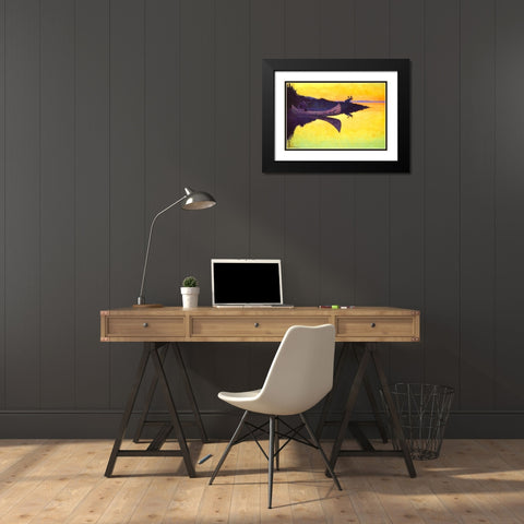 Coming to the Call Black Modern Wood Framed Art Print with Double Matting by Remington, Frederic