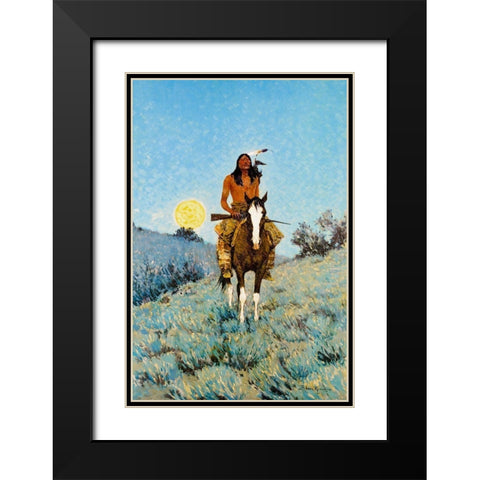 The Outlier Black Modern Wood Framed Art Print with Double Matting by Remington, Frederic