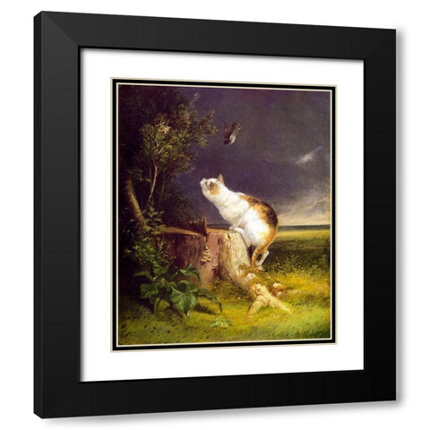 The Birdwatcher Black Modern Wood Framed Art Print with Double Matting by Beard, William Holbrook