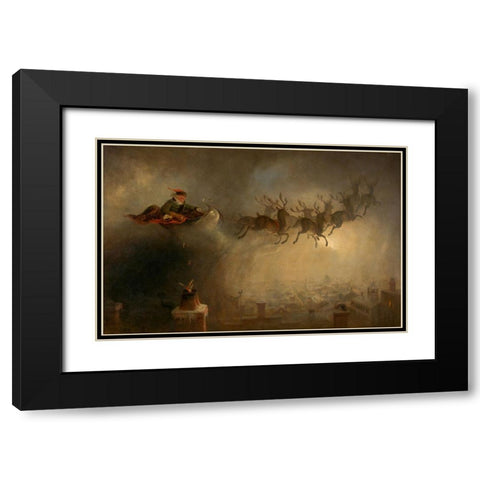 Santa Claus Black Modern Wood Framed Art Print with Double Matting by Beard, William Holbrook