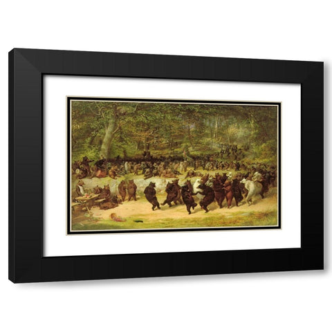The Bear Dance Black Modern Wood Framed Art Print with Double Matting by Beard, William Holbrook