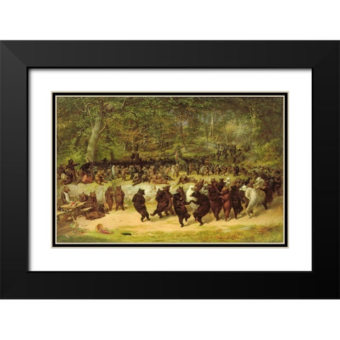 The Bear Dance Black Modern Wood Framed Art Print with Double Matting by Beard, William Holbrook