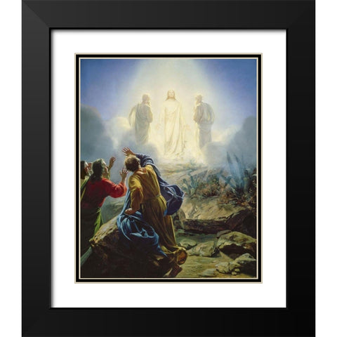 Transfiguration of Jesus Black Modern Wood Framed Art Print with Double Matting by Bloch, Carl