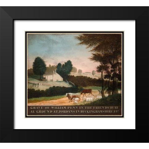 The Grave of William Penn Black Modern Wood Framed Art Print with Double Matting by Hicks, Edward