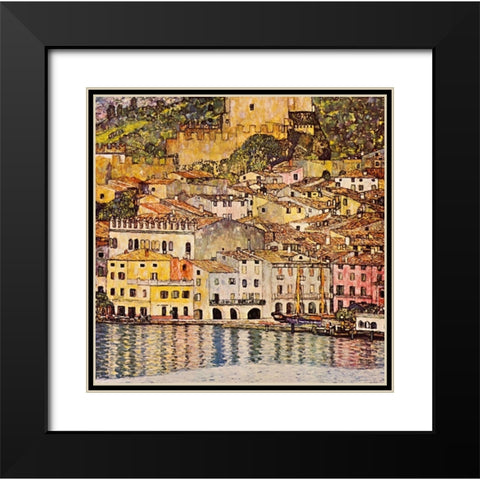Malcesine On Lake Garda 1913 Black Modern Wood Framed Art Print with Double Matting by Klimt, Gustav