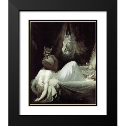The Nightmare (The Incubus) Black Modern Wood Framed Art Print with Double Matting by Fuseli, Henry