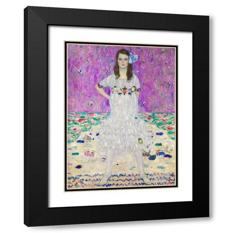 Mada Primavesi Black Modern Wood Framed Art Print with Double Matting by Klimt, Gustav