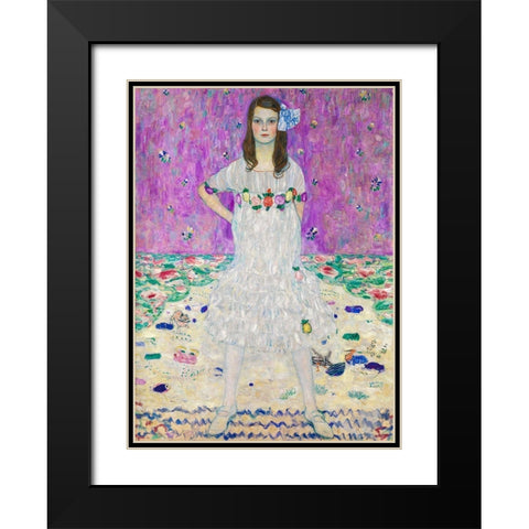 Mada Primavesi Black Modern Wood Framed Art Print with Double Matting by Klimt, Gustav