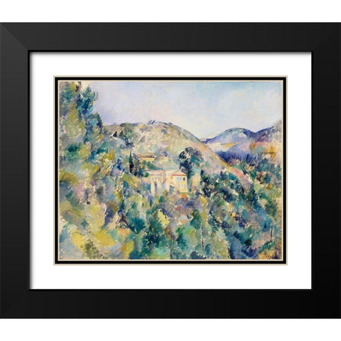 View of the Domaine Saint-Joseph  Black Modern Wood Framed Art Print with Double Matting by Cezanne, Paul