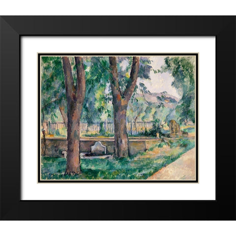 The Pool at Jas de Bouffan Black Modern Wood Framed Art Print with Double Matting by Cezanne, Paul