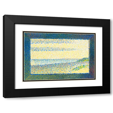 Seascape Black Modern Wood Framed Art Print with Double Matting by Seurat, Georges