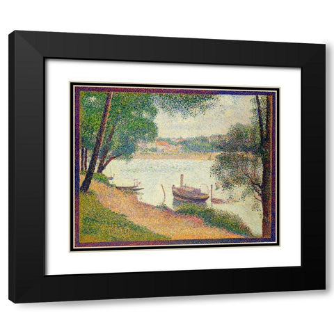 Gray Weather Black Modern Wood Framed Art Print with Double Matting by Seurat, Georges
