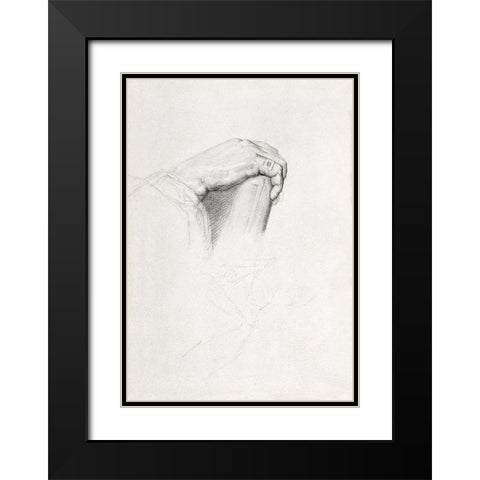 The Hand of Poussin, After Ingres  Black Modern Wood Framed Art Print with Double Matting by Seurat, Georges