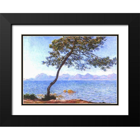 Cap DAntibes Black Modern Wood Framed Art Print with Double Matting by Monet, Claude