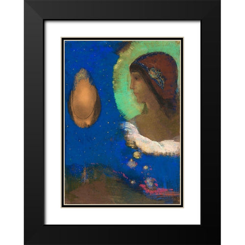Sita  Black Modern Wood Framed Art Print with Double Matting by Redon, Odilon